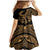 Polynesia Family Matching Mermaid Dress and Hawaiian Shirt Fish Hook Tattoo Go Fishing Polynesian Pattern Gold - Wonder Print Shop