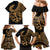 Polynesia Family Matching Mermaid Dress and Hawaiian Shirt Fish Hook Tattoo Go Fishing Polynesian Pattern Gold - Wonder Print Shop