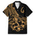 Polynesia Family Matching Mermaid Dress and Hawaiian Shirt Fish Hook Tattoo Go Fishing Polynesian Pattern Gold - Wonder Print Shop