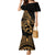 Polynesia Family Matching Mermaid Dress and Hawaiian Shirt Fish Hook Tattoo Go Fishing Polynesian Pattern Gold - Wonder Print Shop