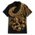 Polynesia Family Matching Off Shoulder Maxi Dress and Hawaiian Shirt Fish Hook Tattoo Go Fishing Polynesian Pattern Gold - Wonder Print Shop