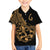 Polynesia Family Matching Off Shoulder Short Dress and Hawaiian Shirt Fish Hook Tattoo Go Fishing Polynesian Pattern Gold - Wonder Print Shop