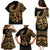 Polynesia Family Matching Puletasi Dress and Hawaiian Shirt Fish Hook Tattoo Go Fishing Polynesian Pattern Gold - Wonder Print Shop