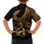 Polynesia Family Matching Short Sleeve Bodycon Dress and Hawaiian Shirt Fish Hook Tattoo Go Fishing Polynesian Pattern Gold - Wonder Print Shop