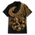 Polynesia Family Matching Short Sleeve Bodycon Dress and Hawaiian Shirt Fish Hook Tattoo Go Fishing Polynesian Pattern Gold - Wonder Print Shop