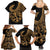 Polynesia Family Matching Summer Maxi Dress and Hawaiian Shirt Fish Hook Tattoo Go Fishing Polynesian Pattern Gold - Wonder Print Shop