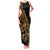 Polynesia Family Matching Tank Maxi Dress and Hawaiian Shirt Fish Hook Tattoo Go Fishing Polynesian Pattern Gold - Wonder Print Shop
