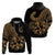Polynesia Hoodie Fish Hook Tattoo Go Fishing Polynesian Pattern Gold - Wonder Print Shop