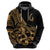 Polynesia Hoodie Fish Hook Tattoo Go Fishing Polynesian Pattern Gold - Wonder Print Shop