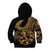 Polynesia Kid Hoodie Fish Hook Tattoo Go Fishing Polynesian Pattern Gold - Wonder Print Shop
