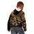 Polynesia Kid Hoodie Fish Hook Tattoo Go Fishing Polynesian Pattern Gold - Wonder Print Shop
