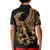 Polynesia Kid Polo Shirt Fish Hook Tattoo Go Fishing Polynesian Pattern Gold - Wonder Print Shop