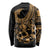 Polynesia Long Sleeve Shirt Fish Hook Tattoo Go Fishing Polynesian Pattern Gold - Wonder Print Shop