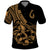 Polynesia Polo Shirt Fish Hook Tattoo Go Fishing Polynesian Pattern Gold - Wonder Print Shop