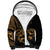 Polynesia Sherpa Hoodie Fish Hook Tattoo Go Fishing Polynesian Pattern Gold - Wonder Print Shop