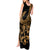 Polynesia Tank Maxi Dress Fish Hook Tattoo Go Fishing Polynesian Pattern Gold - Wonder Print Shop