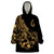 Polynesia Wearable Blanket Hoodie Fish Hook Tattoo Go Fishing Polynesian Pattern Gold - Wonder Print Shop