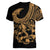 Polynesia Women V Neck T Shirt Fish Hook Tattoo Go Fishing Polynesian Pattern Gold - Wonder Print Shop