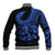 Polynesia Baseball Jacket Fish Hook Tattoo Go Fishing Polynesian Pattern Blue - Wonder Print Shop