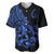 Polynesia Baseball Jersey Fish Hook Tattoo Go Fishing Polynesian Pattern Blue - Wonder Print Shop