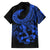 Polynesia Family Matching Long Sleeve Bodycon Dress and Hawaiian Shirt Fish Hook Tattoo Go Fishing Polynesian Pattern Blue - Wonder Print Shop