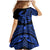 Polynesia Family Matching Mermaid Dress and Hawaiian Shirt Fish Hook Tattoo Go Fishing Polynesian Pattern Blue - Wonder Print Shop