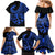 Polynesia Family Matching Mermaid Dress and Hawaiian Shirt Fish Hook Tattoo Go Fishing Polynesian Pattern Blue - Wonder Print Shop