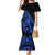 Polynesia Family Matching Mermaid Dress and Hawaiian Shirt Fish Hook Tattoo Go Fishing Polynesian Pattern Blue - Wonder Print Shop