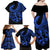 Polynesia Family Matching Off Shoulder Maxi Dress and Hawaiian Shirt Fish Hook Tattoo Go Fishing Polynesian Pattern Blue - Wonder Print Shop
