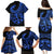 Polynesia Family Matching Puletasi Dress and Hawaiian Shirt Fish Hook Tattoo Go Fishing Polynesian Pattern Blue - Wonder Print Shop