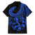 Polynesia Family Matching Puletasi Dress and Hawaiian Shirt Fish Hook Tattoo Go Fishing Polynesian Pattern Blue - Wonder Print Shop