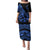 Polynesia Family Matching Puletasi Dress and Hawaiian Shirt Fish Hook Tattoo Go Fishing Polynesian Pattern Blue - Wonder Print Shop