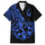 Polynesia Family Matching Short Sleeve Bodycon Dress and Hawaiian Shirt Fish Hook Tattoo Go Fishing Polynesian Pattern Blue - Wonder Print Shop