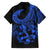 Polynesia Family Matching Short Sleeve Bodycon Dress and Hawaiian Shirt Fish Hook Tattoo Go Fishing Polynesian Pattern Blue - Wonder Print Shop