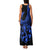 Polynesia Family Matching Tank Maxi Dress and Hawaiian Shirt Fish Hook Tattoo Go Fishing Polynesian Pattern Blue - Wonder Print Shop