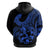Polynesia Hoodie Fish Hook Tattoo Go Fishing Polynesian Pattern Blue - Wonder Print Shop