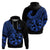 Polynesia Hoodie Fish Hook Tattoo Go Fishing Polynesian Pattern Blue - Wonder Print Shop