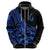Polynesia Hoodie Fish Hook Tattoo Go Fishing Polynesian Pattern Blue - Wonder Print Shop