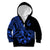 Polynesia Kid Hoodie Fish Hook Tattoo Go Fishing Polynesian Pattern Blue - Wonder Print Shop