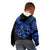 Polynesia Kid Hoodie Fish Hook Tattoo Go Fishing Polynesian Pattern Blue - Wonder Print Shop