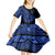 Polynesia Kid Short Sleeve Dress Fish Hook Tattoo Go Fishing Polynesian Pattern Blue - Wonder Print Shop
