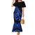 Polynesia Mermaid Dress Fish Hook Tattoo Go Fishing Polynesian Pattern Blue - Wonder Print Shop