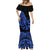 Polynesia Mermaid Dress Fish Hook Tattoo Go Fishing Polynesian Pattern Blue - Wonder Print Shop