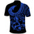Polynesia Polo Shirt Fish Hook Tattoo Go Fishing Polynesian Pattern Blue - Wonder Print Shop
