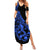 Polynesia Summer Maxi Dress Fish Hook Tattoo Go Fishing Polynesian Pattern Blue - Wonder Print Shop