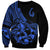 Polynesia Sweatshirt Fish Hook Tattoo Go Fishing Polynesian Pattern Blue - Wonder Print Shop