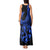 Polynesia Tank Maxi Dress Fish Hook Tattoo Go Fishing Polynesian Pattern Blue - Wonder Print Shop