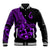 Polynesia Baseball Jacket Fish Hook Tattoo Go Fishing Polynesian Pattern Purple - Wonder Print Shop