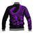 Polynesia Baseball Jacket Fish Hook Tattoo Go Fishing Polynesian Pattern Purple - Wonder Print Shop