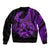 Polynesia Bomber Jacket Fish Hook Tattoo Go Fishing Polynesian Pattern Purple - Wonder Print Shop